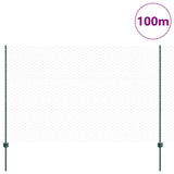 Welded Wire Fence 100 x 1.6 m PVC-Coated Steel Green 3336802