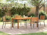 Garden Dining Set 5 pcs Grey Solid Acacia Wood 3365536