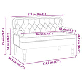 Bench White 119.5 x 64.5 x 75 cm Faux Leather 42019300