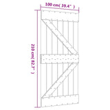 Sliding Door 100 x 210 cm Solid Pine Wood Natural and White 3444950