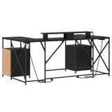 Desk with Drawer Black Oak 182 x 101 x 87.5 cm Engineered Wood 3376136