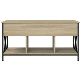Coffee Table Sonoma Oak 100x55x50 cm Engineered Wood and Metal 845337