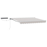 Electric Retractable Awning Light Grey and White 4 x 3.5 m 3426165