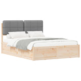 Bed Frame with Upholstered Headboard Light Grey 160 x 200 cm 3398184