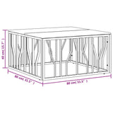 ZNTS Coffee Table Silver Stainless Steel and Solid Wood Acacia 350063