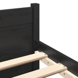 Bed Frame without Mattress Black Solid Wood 75x190 cm Small Single 815008