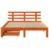 Bed Frame with Drawers without Mattress Wax Brown 120x190 cm Small Double 3302022