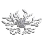 ZNTS Transparent&White Ceiling Lamp Acrylic Crystal Leaf Arms 5 E14 Bulbs 241476