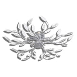 ZNTS Transparent&White Ceiling Lamp Acrylic Crystal Leaf Arms 5 E14 Bulbs 241476
