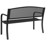 Garden Bench Black Powder-Coated Steel Standard Durable 4002827