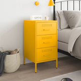 ZNTS Bedside Cabinet Mustard Yellow 36x39x68 cm Steel 843084