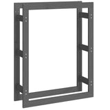 Firewood Rack Grey 80x25x100 cm Solid Wood Pine 822419