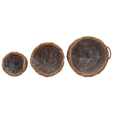 Planter Basket with Storage 3 pcs Brown Kubu Rattan 42020956