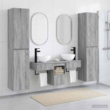 Bathroom Furniture Set 5 pcs Grey Sonoma 33 x 34.5 x 160 cm 3406009