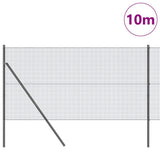 Ground Fix Welded Wire Fence 10 x 1 m PVC-Coated Steel Grey 3351809