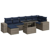 14 Piece Garden Sofa Set with Cushions Grey Poly Rattan Acacia 3326842
