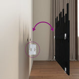 Wall Headboard Black 166x3x80 cm Solid Wood Pine 824812