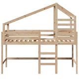 ZNTS Loft Bed with Ladder and Roof without Mattress 80x200 cm 3281986