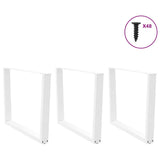 Dining Table Legs V-Shape 3 pcs White 100x cm Steel 4012673