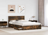 Bed Frame with Drawer Smoked Oak 120 x 200 cm Engineer Wood 3411135