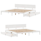 Bed Frame with Drawers without Mattress White 180x200 cm Super King 3301991