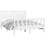 Bed Frame without Mattress White Solid Wood Pine 120x200 cm 3188162