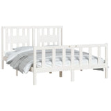 Bed Frame without Mattress White Solid Wood Pine 140x200 cm 3188167