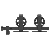 Sliding Door Hardware Kit 200 cm Steel Black 4009729