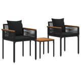 Outdoor Furniture Set with Cushion Black Poly Rattan 42025231