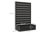 34 x 69.5cm Garden Planter Box, with Back Trellis, Black T3398P323953