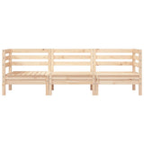 Garden Sofa Natural Wood Solid Pine Wood 3-seater Modular 838026