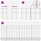 Garden Fence Panel 48 pcs Galvanised Steel Silver 42042945