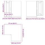 Kitchen Wall Corner Cabinet Porto High Gloss White Engineered Wood 854099