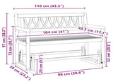 Garden Glider Bench Natural 110 x 59 x 97 cm Solid Acacia Wood 42028080
