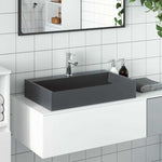 Wash Basin 60x38x11 cm Mineral Cast/Marble Cast Anthracite 155985