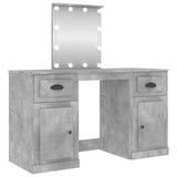 Dressing Table with LED Concrete Grey 130x50x132.5 cm 3185347