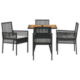 Garden Dining Set 5 pcs Black Poly rattan 3334936