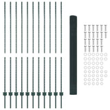 Welded Wire Fence with Posts 25 x 1.6 m PVC-Coated Steel Green 3336496