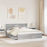 Bed Frame with Drawer Grey Sonoma 180 x 200 cm Engineer Wood 3407961