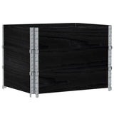 ZNTS Garden Planter Black 80x60 cm Solid Wood Pine 3295420