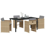 Garden Dining Set 5 pcs Beige Poly Rattan 3380711