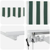 Electric Retractable Awning Green and White 2.5 x 2 m 3421711