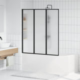 Shower Screen Folding Black 132 x 2 x 140 cm Aluminium 42009755