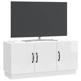 TV Cabinet High Gloss White 99 x 34.5 x 47 cm Engineered Wood 895409