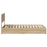 Storage Bed with Drawer Sonoma Oak 100 x 200 cm Engineered Wood 3410828