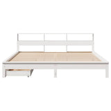Bookcase Bed without Mattress White 200x200 cm Solid Wood Pine 3309798