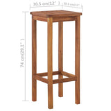 Bar Table And Chair Set Warm brown Solid Acacia wood Standard 44008