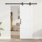 Sliding Door White and Black 73.5 x 198.5 cm Solid Pine Wood 3333495