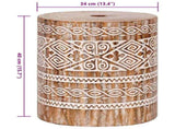 Parasol Base 23 kg White Washed Solid Wood Cylindrical 42006472