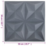 3D Wall Panels 48 pcs 50x50 cm Origami Grey 12 m² 150922